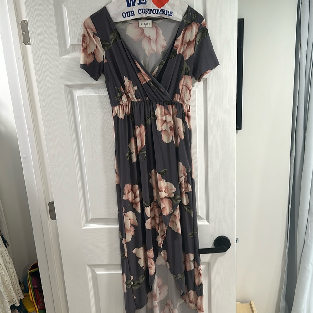 Plum floral maxi dress. Like new.